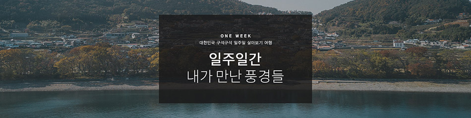 대한민국 구석구석 일주일 살기 프로젝트. 일주일간 내가 만난 풍경들