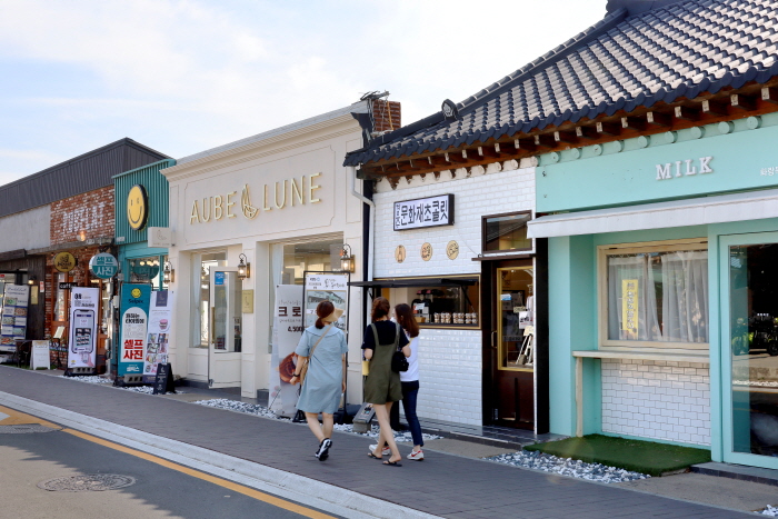 The old alley is filled with cafes and restaurants