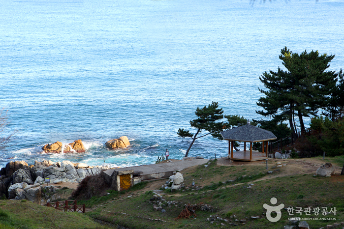 산책로 끝에 있는 정자