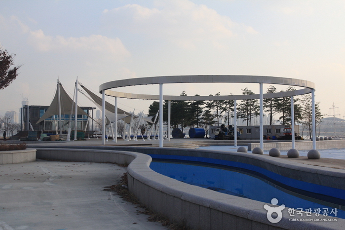 Открытый бассейн в городском парке Ханган района Ттуксом (뚝섬수영장)