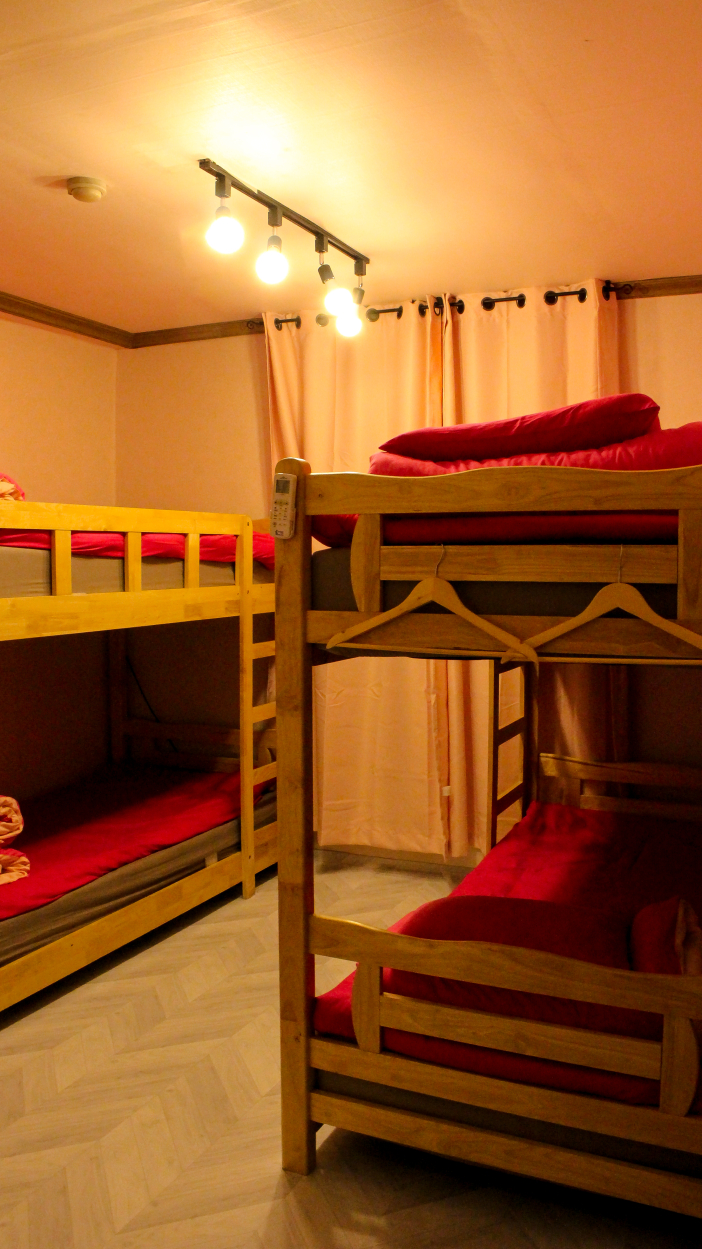 Rooms for four has two bunk beds.