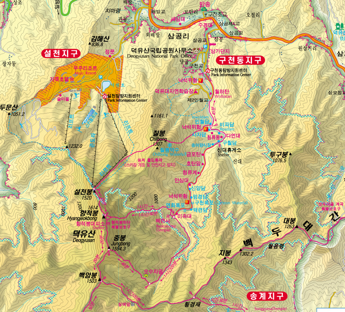 덕유산국립공원 지도