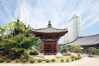 Vue du temple Bongeunsa