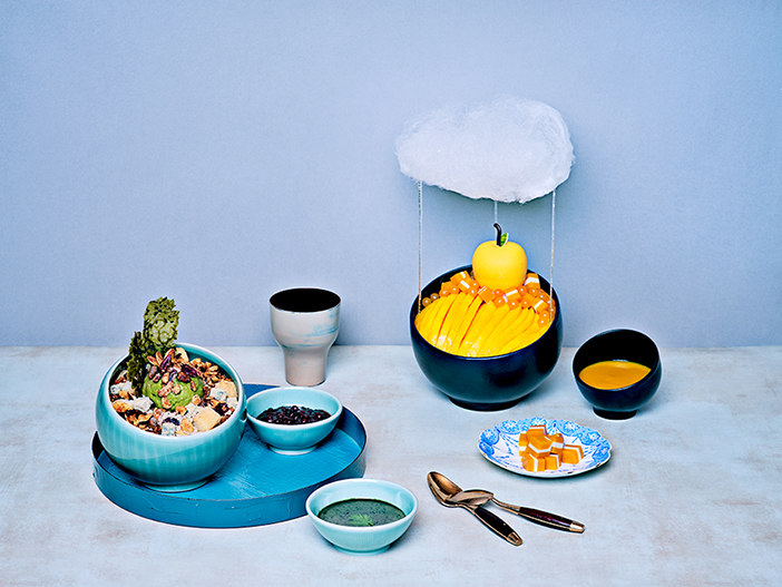 Retro Bingsu à l’armoise et Cloud Mango Bingsu (aut : 그랜드 Grand Intercontinental Seoul Parnas)