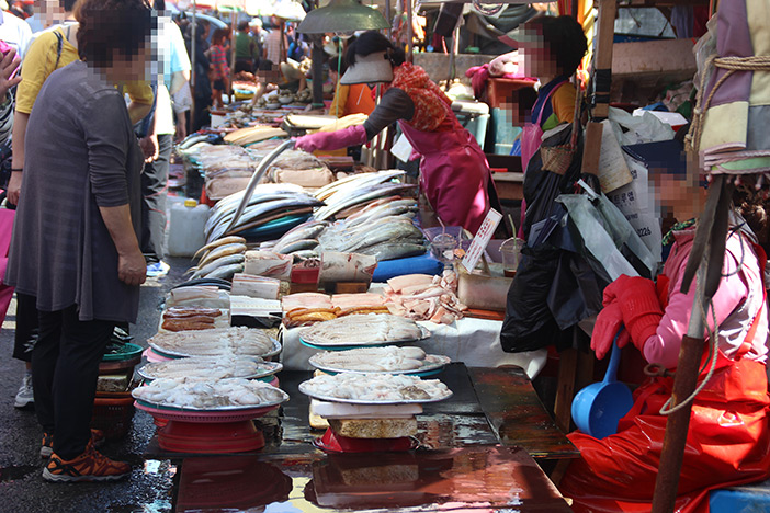 韓国の市場の様子
