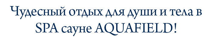 Чудесный отдых для души и тела в SPA сауне AQUAFIELD!