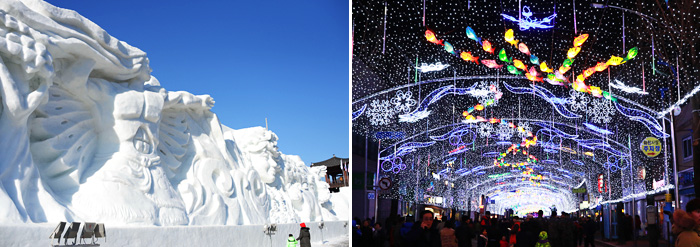 Snow Fortress (left) / Seondeung Street at night (right)