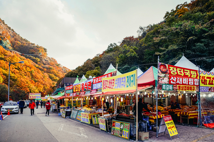 内藏山的美食集市