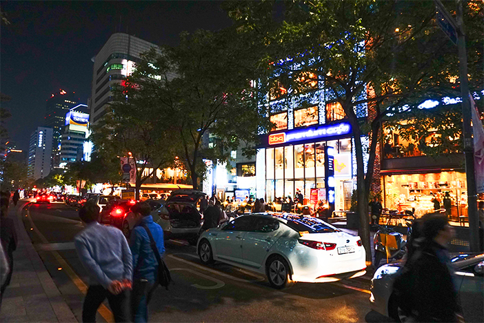 Cafeterías en el arroyo Cheonggyecheon