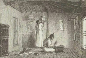 A Nobleman Writing in a Small Room in Joseon” painted by Zuber