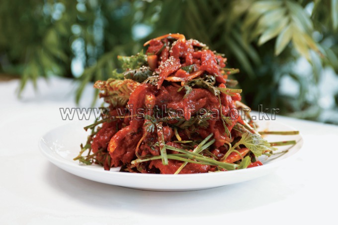 Seodae Hoemuchim (Seasoned Raw Fish with Vegetables),Food