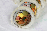Gimbap (rice rolled in dried laver)