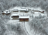 Sangwonsa Temple in the Snow-covered Odaesan Mountain