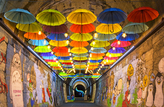 Umbrellas in the Tunnel