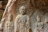 Buddha Triad Carved on Rock in Seosan
