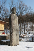 Standing stone Yaksayeorae Statue in Pyeongchon-ri, Asan