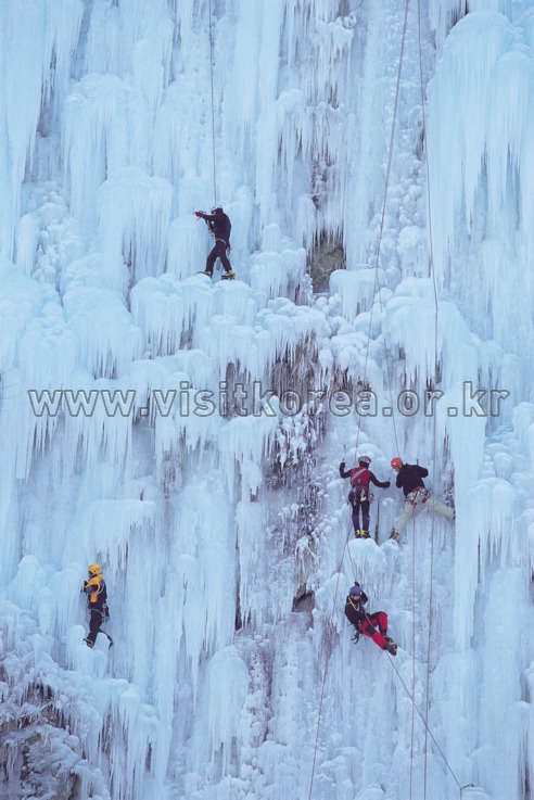 Climbing Ice Wall 