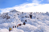 Snow-covered Deogyusan Mountain