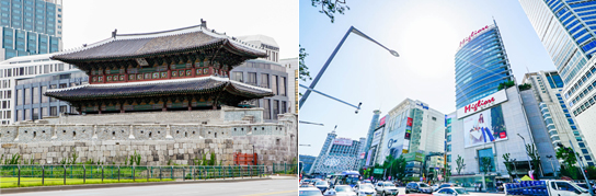Photo: Heunginjimun Gate (left) / Dongdaemun Fashion Town Special Tourist Zone (right)
