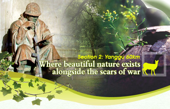 Section 2: Yanggu 60km_Where beautiful nature exists alongside the scars of war　