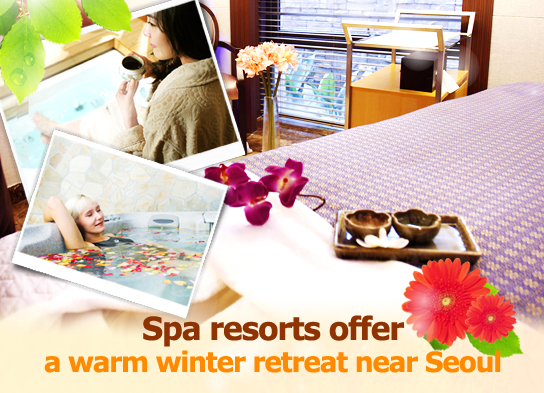 Spa resorts offer a warm winter retreat near Seoul