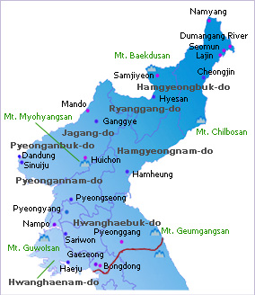 Voyage Corée du Nord : Carte Corée