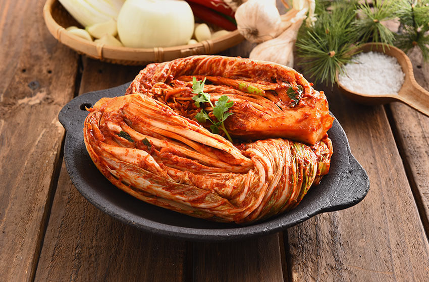 Ingredientes utilizados en el “kimchi” (col, especias, etc.)