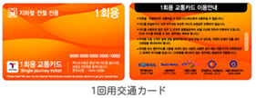 1回用交通カード