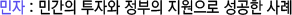 민자:민간의 투자와 정부의 지원으로 성공한 사례