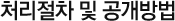 처리절차 및 공개방법