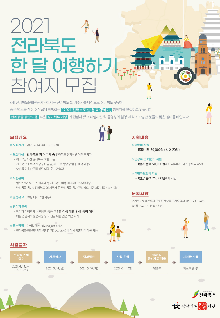 2021 전라북도 한 달 여행하기 참여자 모집