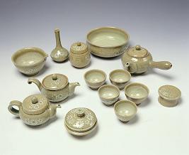 녹청자 5인 다기 set