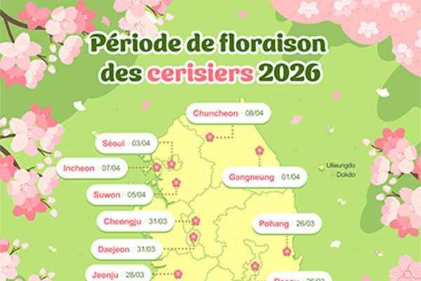 Période de floraison des cerisiers en 2026