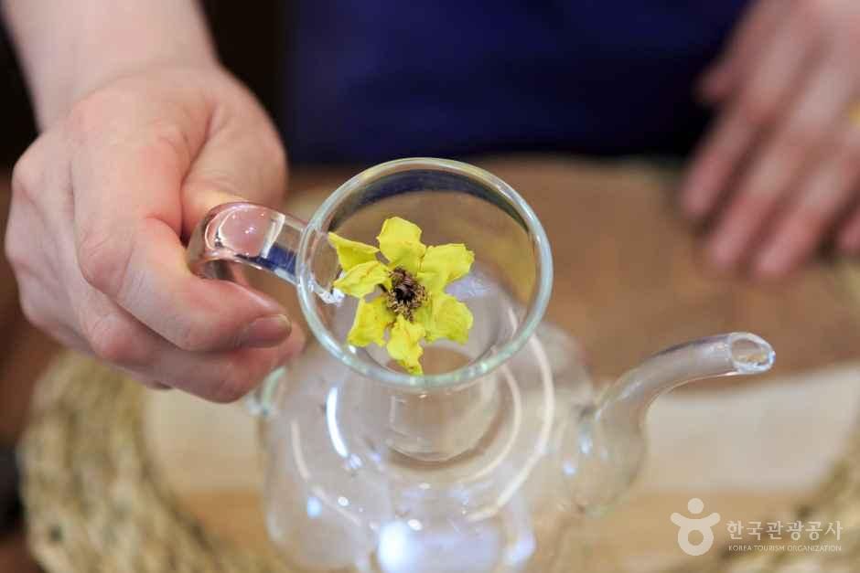Magnolia Flower Tea Brewed as the Whole Blossom