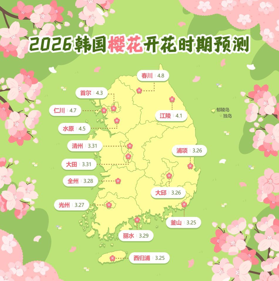 2026벚꽃개화예상시기