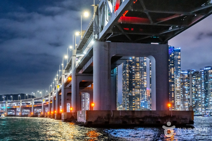 Gwangandaegyo Bridge as seen from the sea
