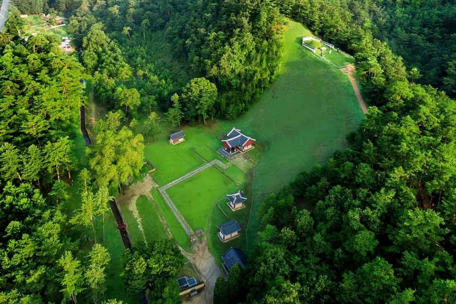 Panoramic view of Jangneung Royal Tomb in Yeongwol