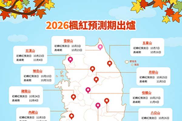 2026韓國秋季賞楓預測