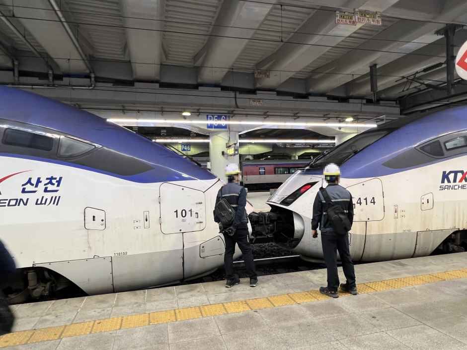 様々な列車が乗り入れる東大邱駅