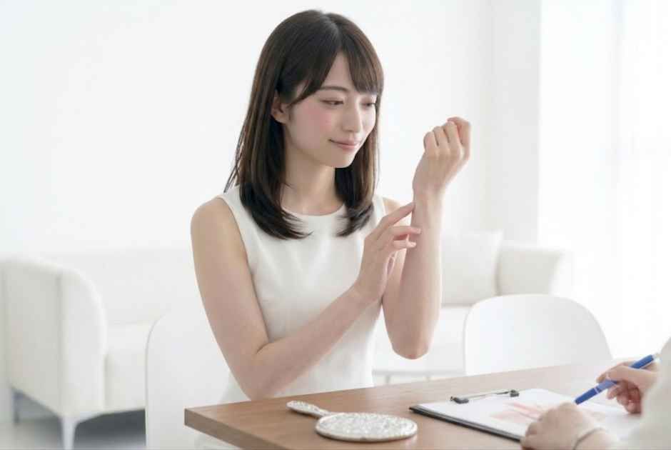 治疗后露出满意笑容的患者