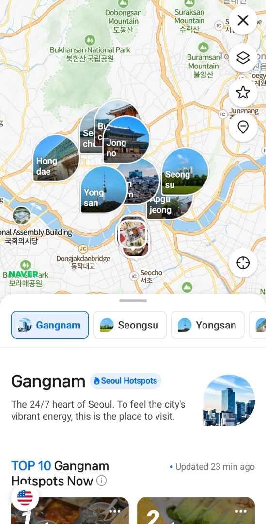 Hotspots in Gegenden von Seoul