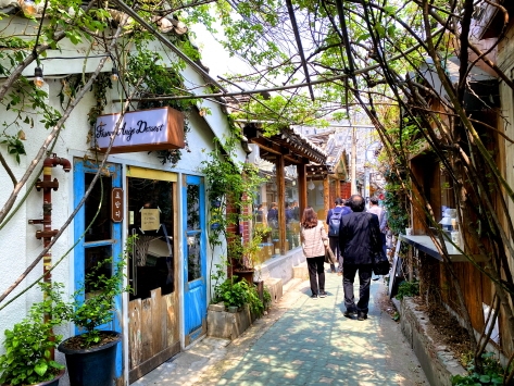 Shops in a quaint alleyway 