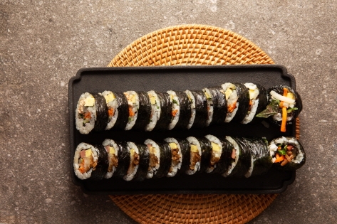 Gimbap filled with various ingredients