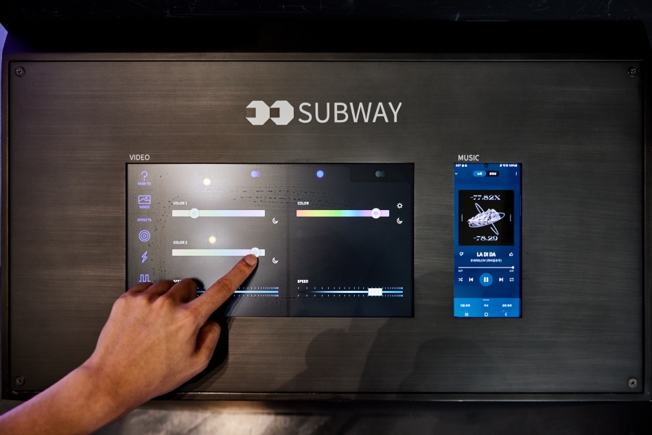 Music and lighting control touch screen