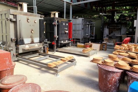 The kiln where ceramics are fired