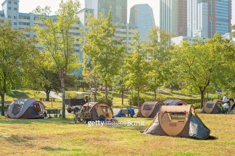 可以搭設小型帳棚的漢江公園