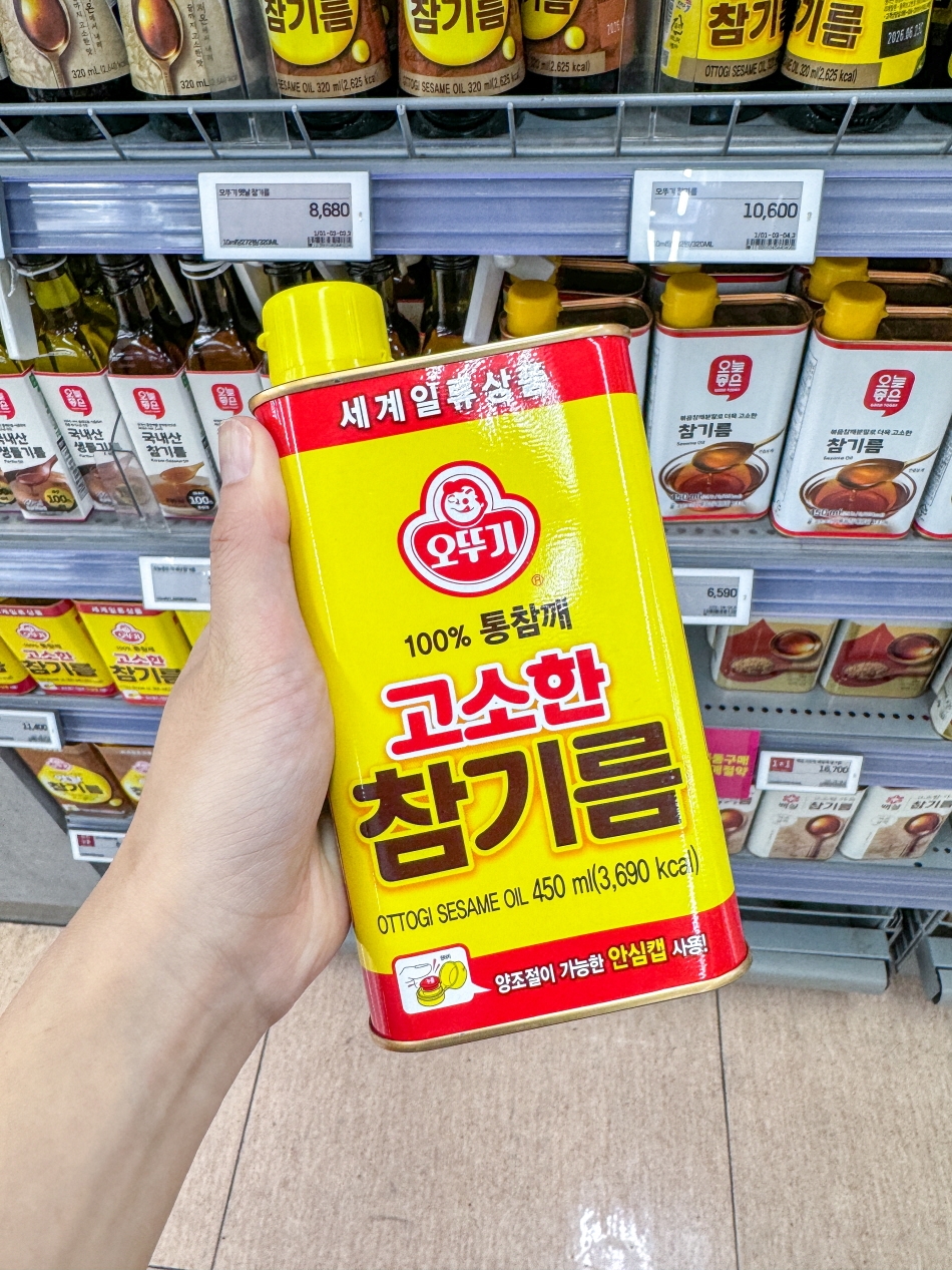 各種不同品牌的韓國產麻油