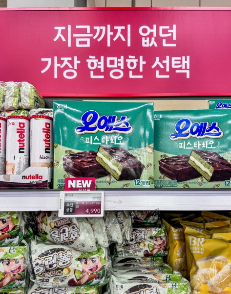 新款開心果口味的Oh Yes巧克力派與全壘打巧克力球