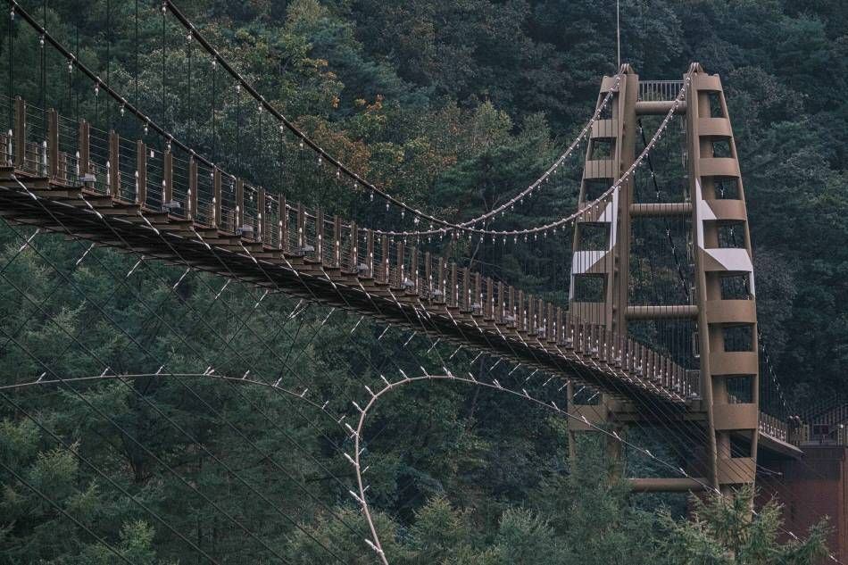 Landmark Jwagusan Meditation Cloud Bridge at the recreational forest