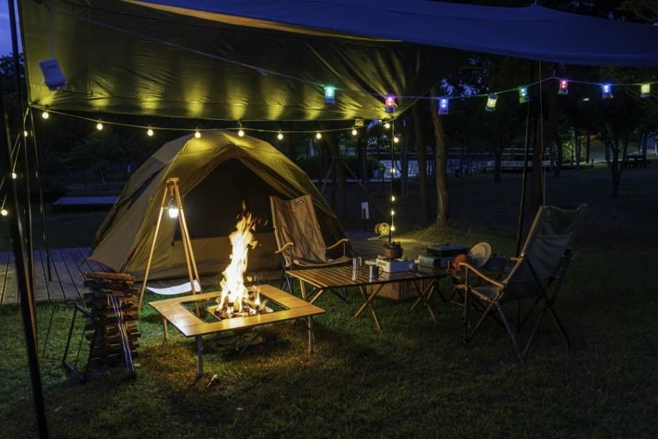 Campfire at the campsite